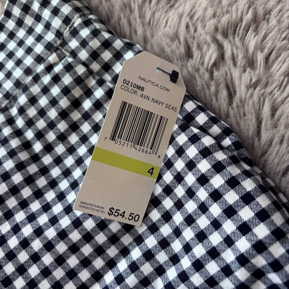 ⭐️⭐️⭐️NWT Nautica blue and white checkered shorts size 4 - Picture 4 of 9